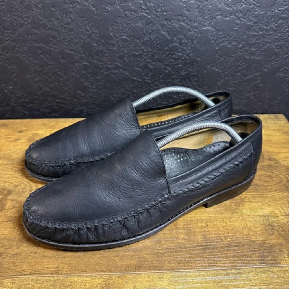 Johnston & Murphy Aristocraft Black Leather Moccasin Loafers Mens‎ 9.5